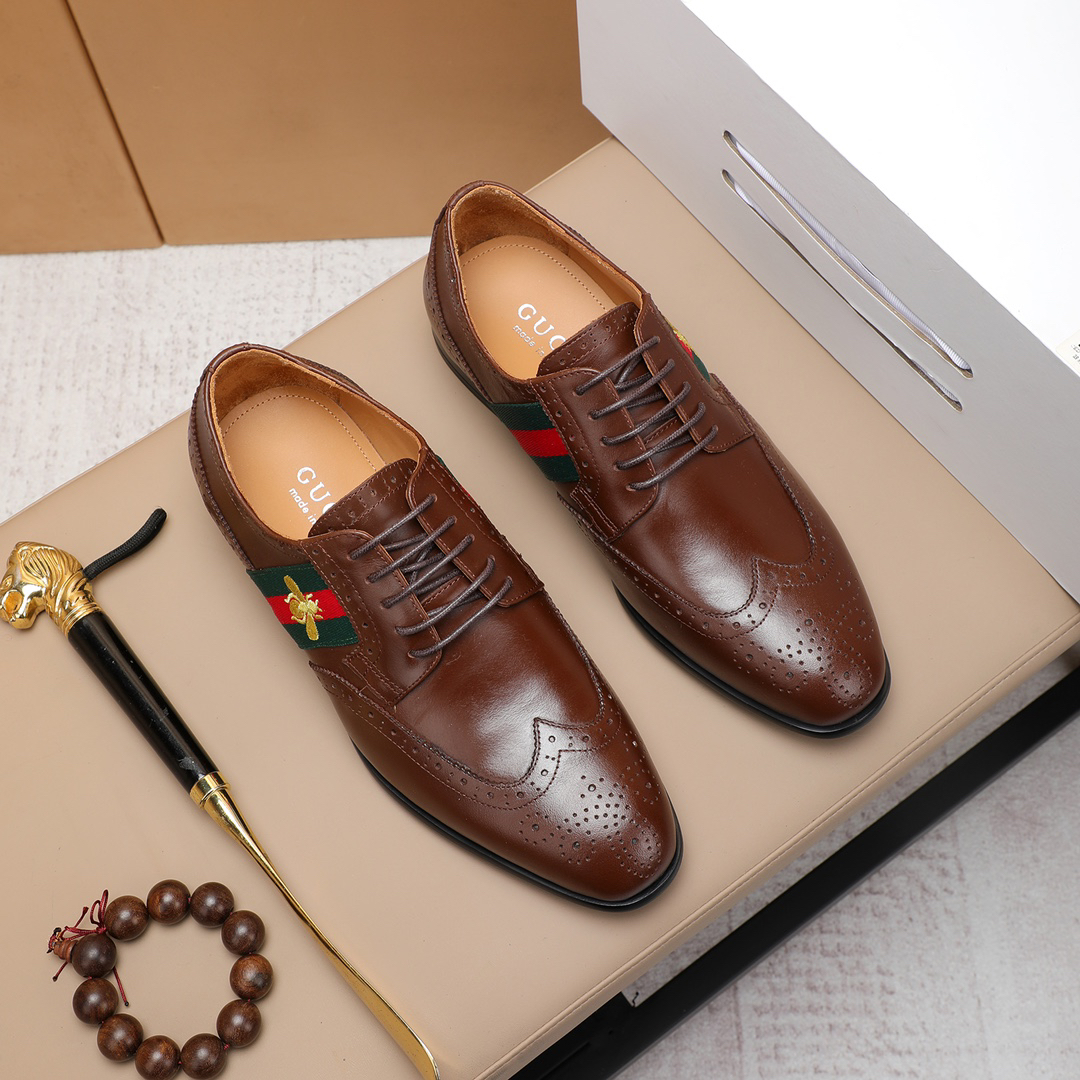 Gucci men's leather shoes-88