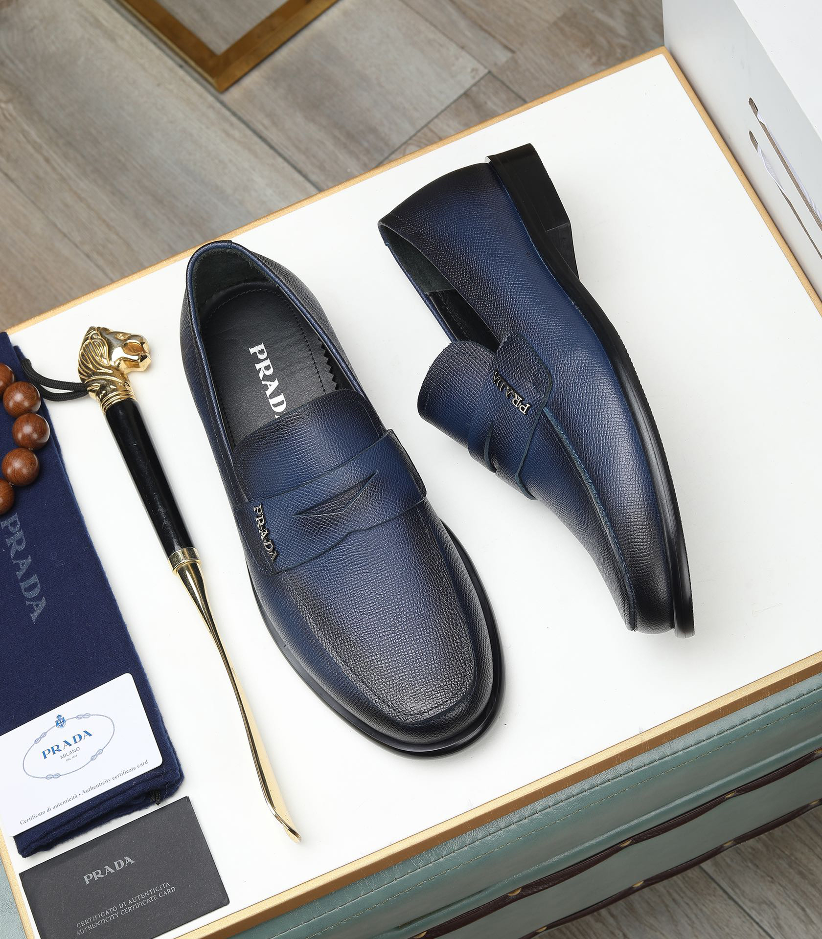 Prada men's leather shoes-63