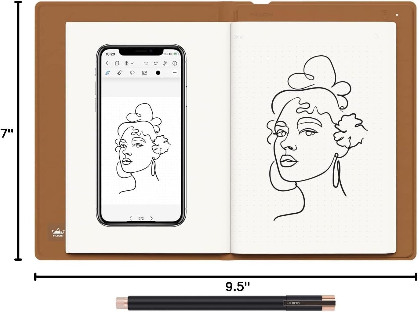 2-in-1 Digital Notebook Drawing Tablet With Battery-free Pen