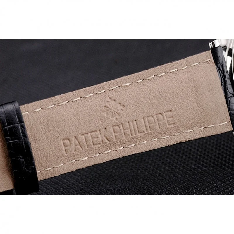 Calatrava Black Dial Diamond 38 mm, Stainless Steel