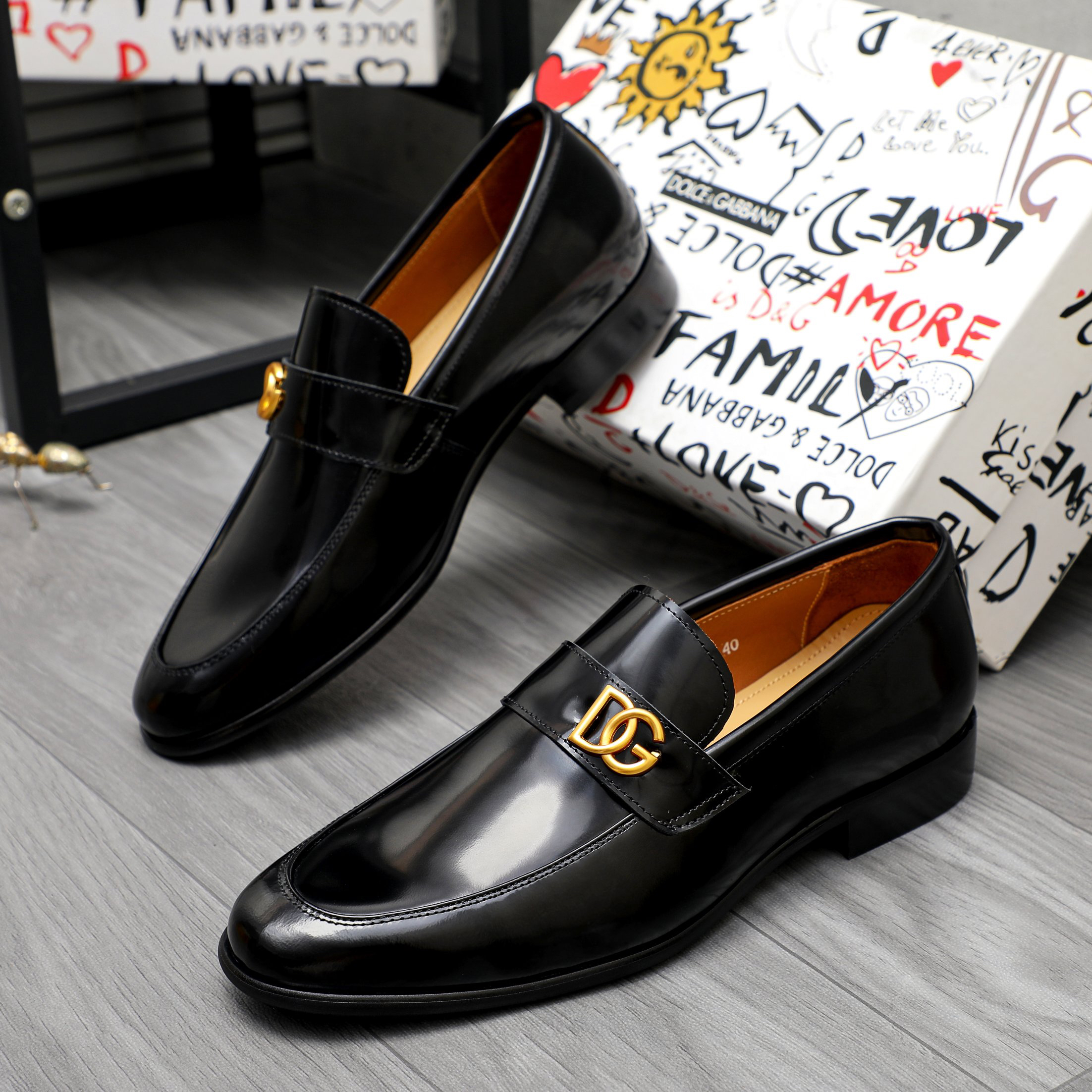 D&G men's leather shoes-60
