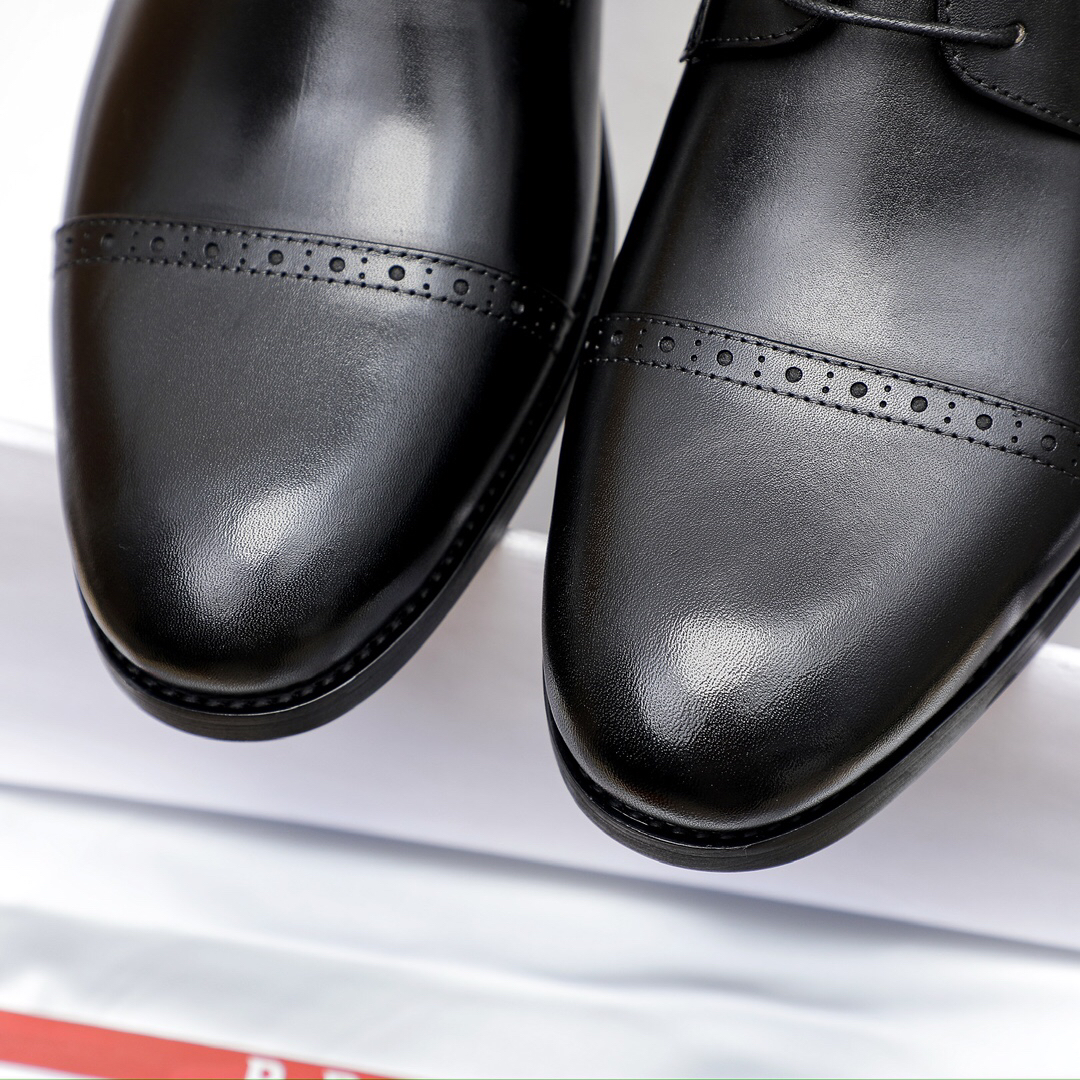 Prada men's leather shoes-77