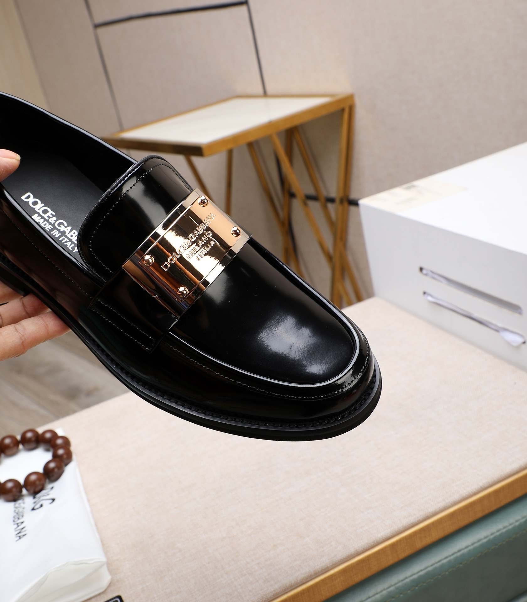 D&G men's leather shoes-18