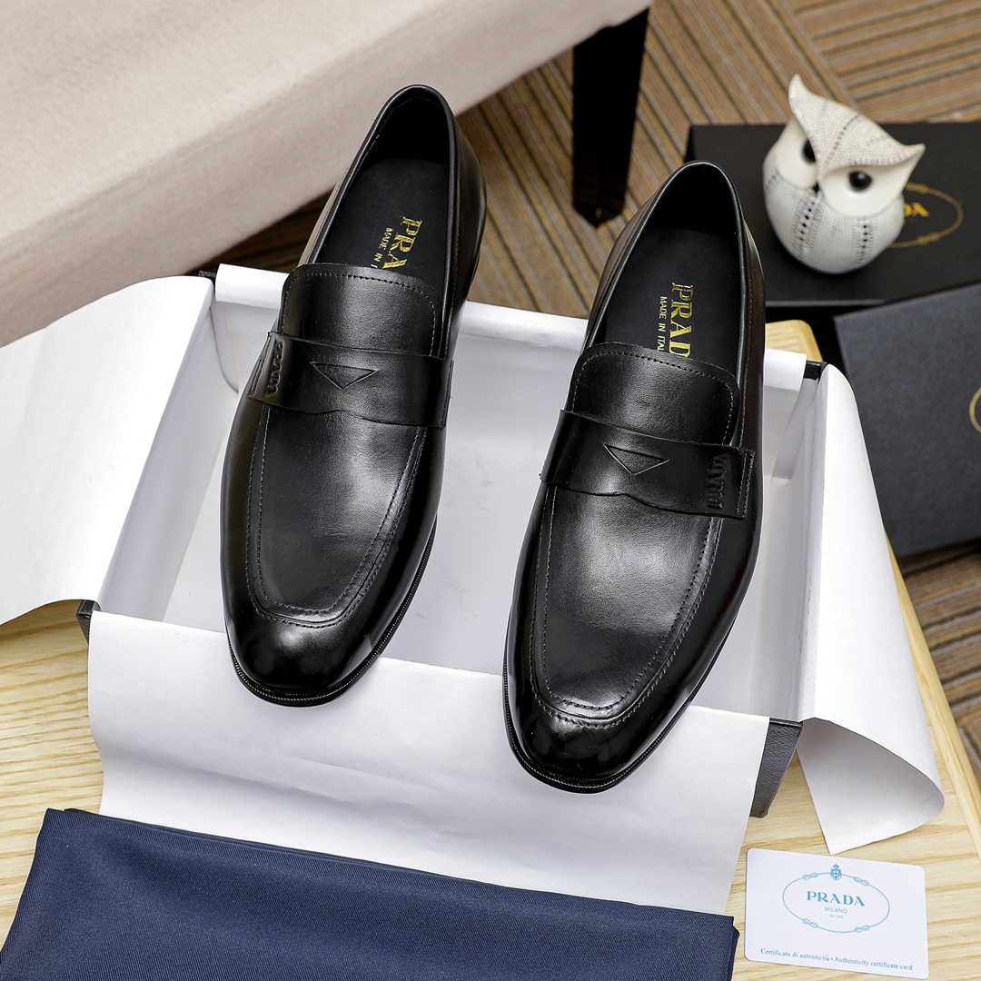 Prada men's leather shoes-82