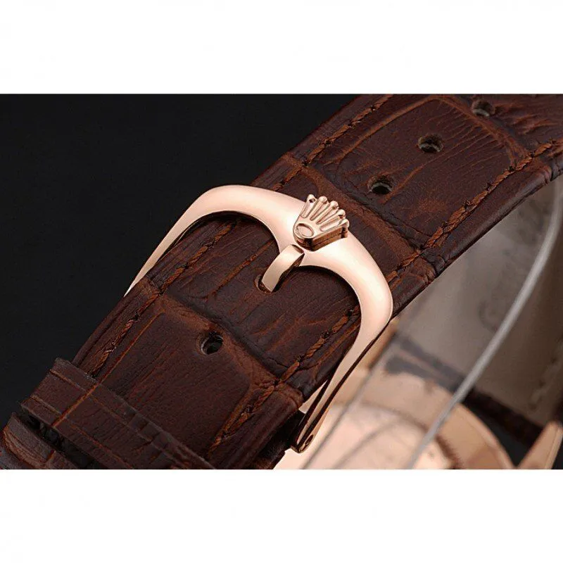 Swiss Cellini Time Gold Case White Dial Brown Leather Bracelet 622655