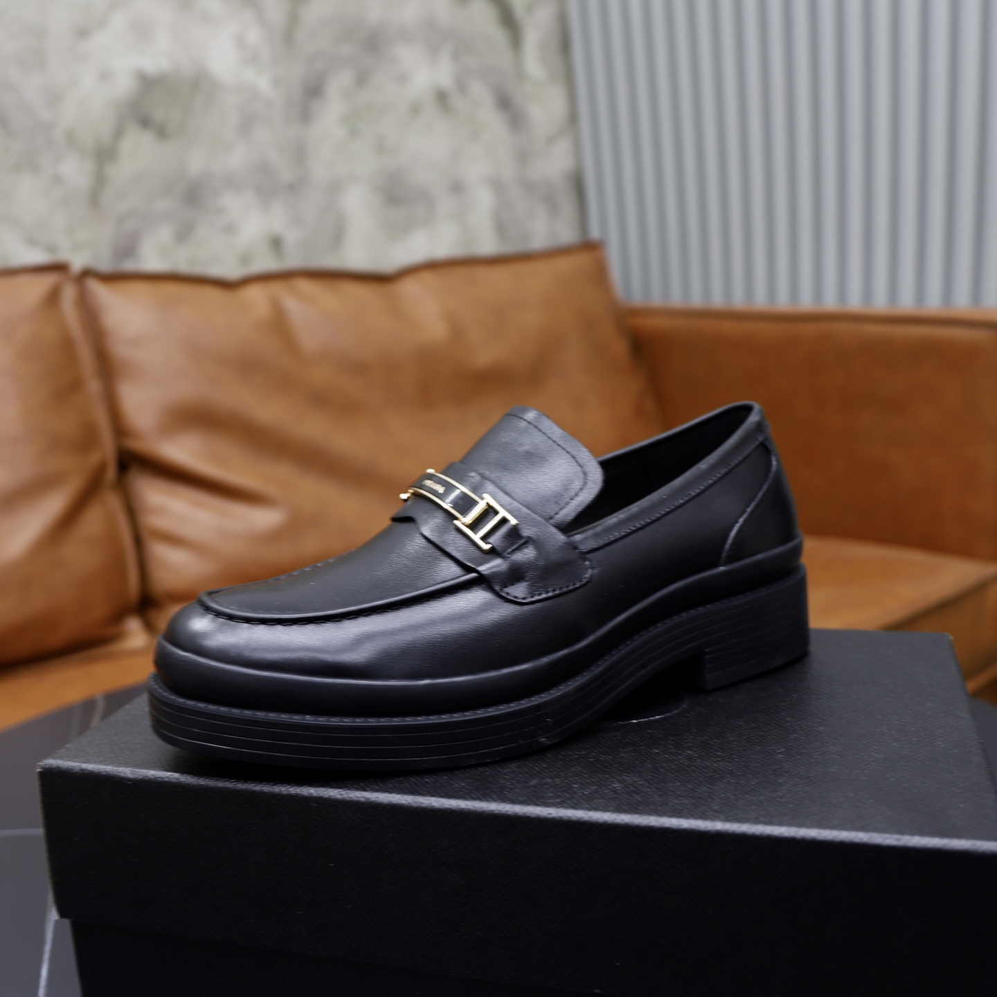 Prada men's leather shoes-65