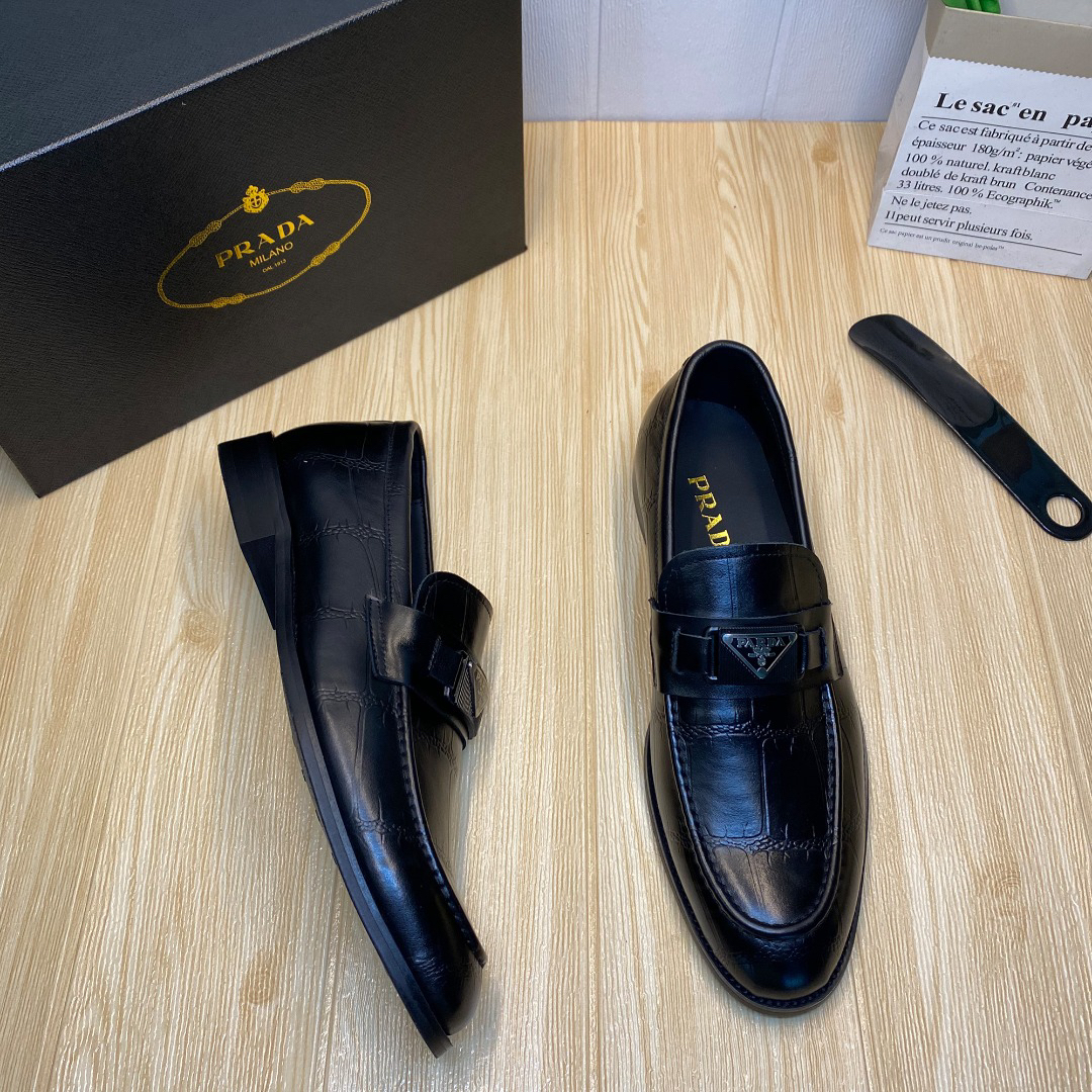 Prada men's leather shoes-6