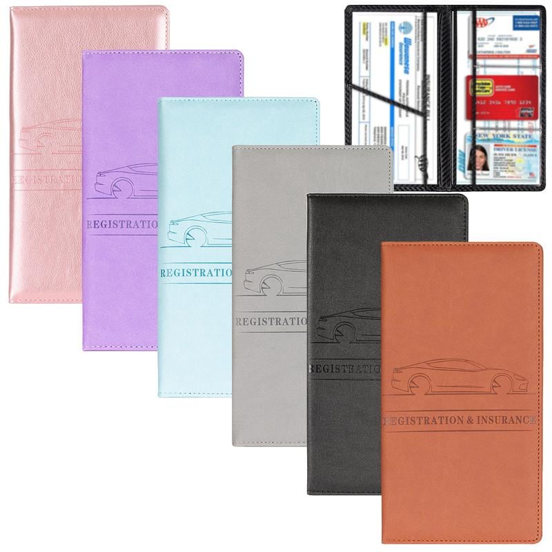 ✨Car Registration & Insurance Card Holder-With Magnetic Shut for Cards, Essential Document, Driver License