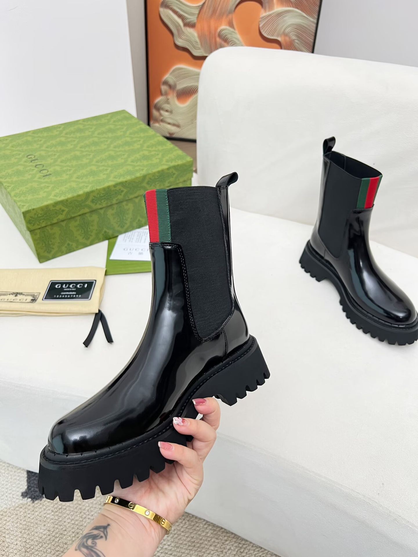 Gucci women's leather shoes-6