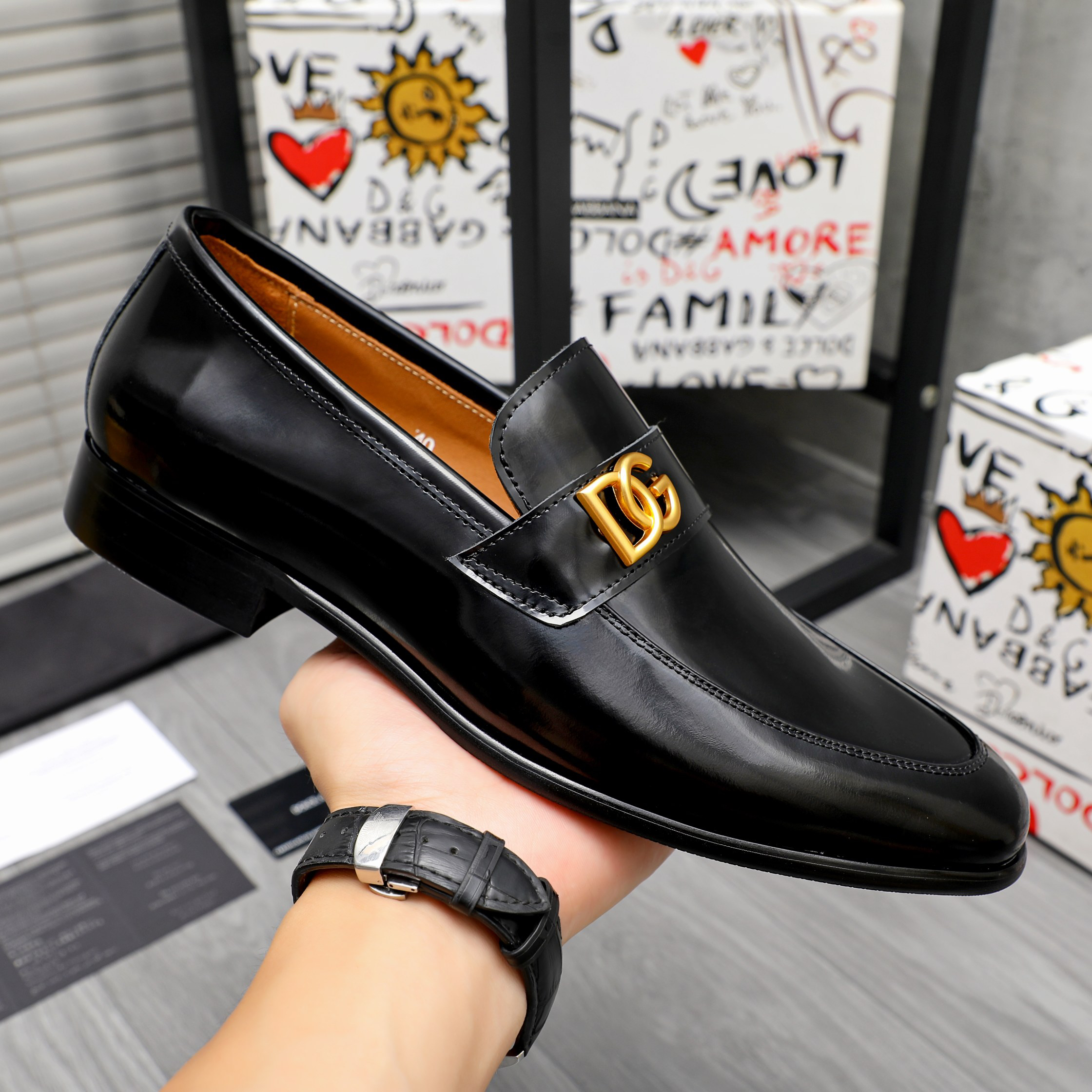 D&G men's leather shoes-60