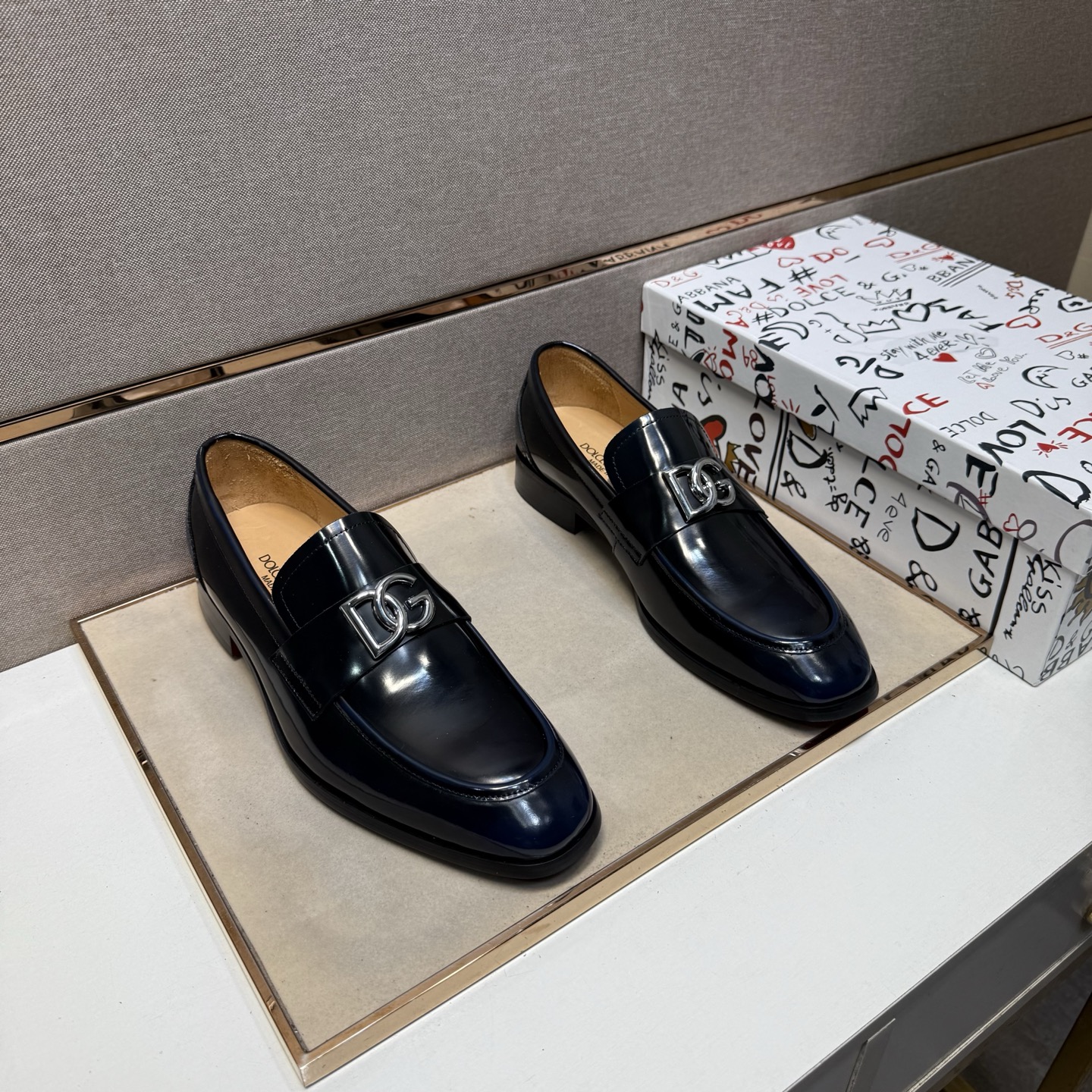 D&G men's leather shoes-114