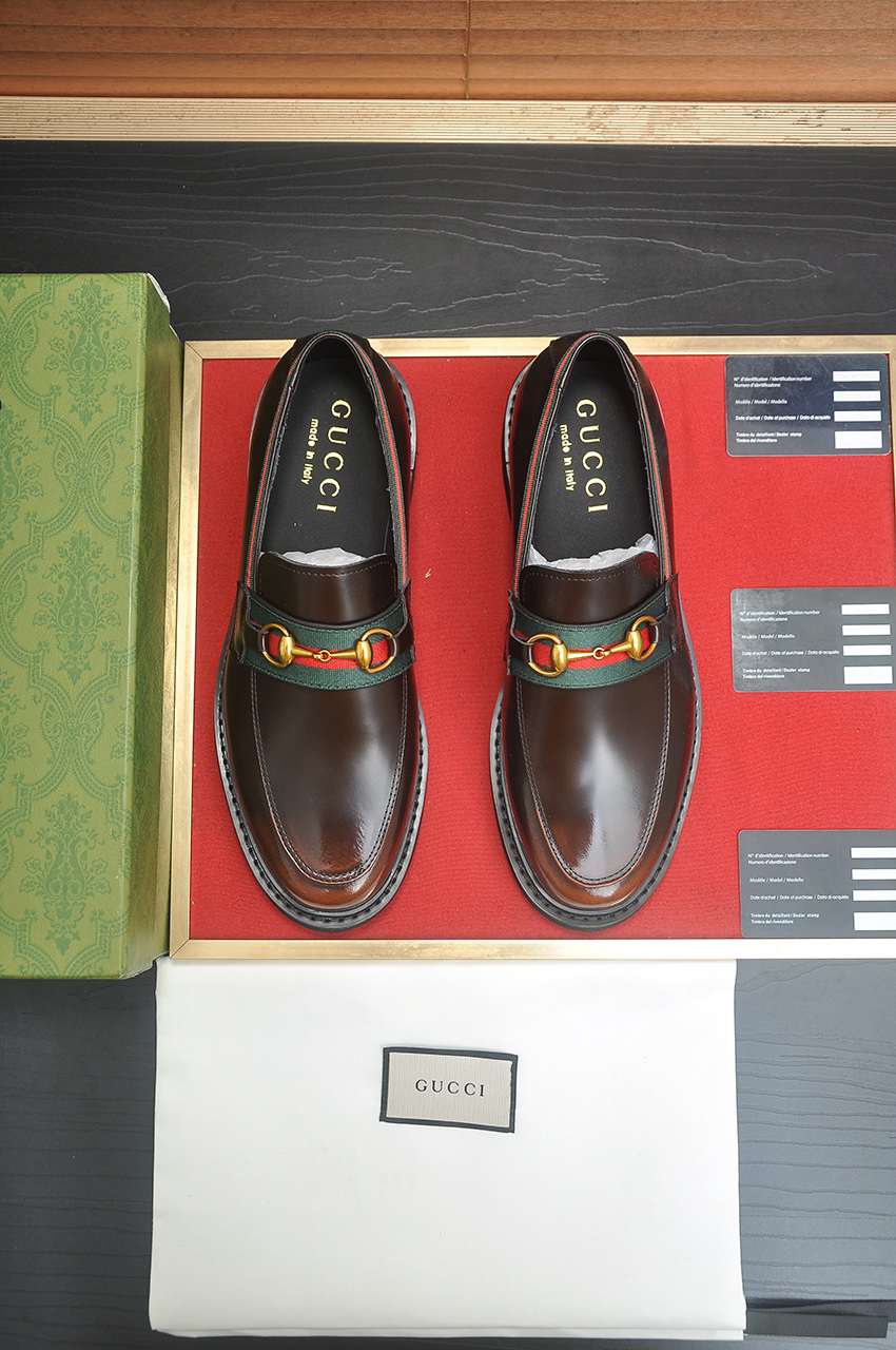 Gucci men's leather shoes-95
