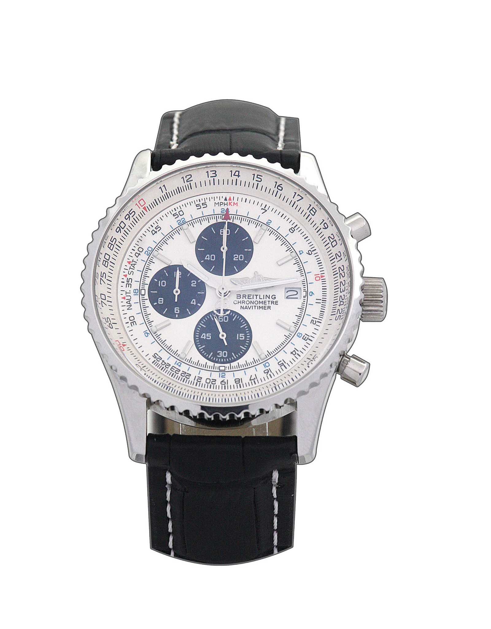 Navitimer White Dial Stick Markers A23322