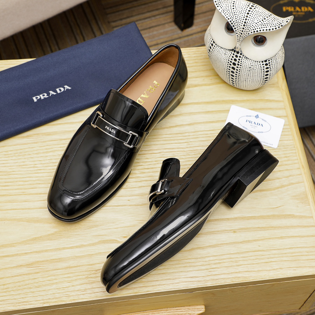 Prada men's leather shoes-73
