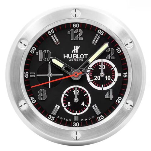 big bang wall clock silver black