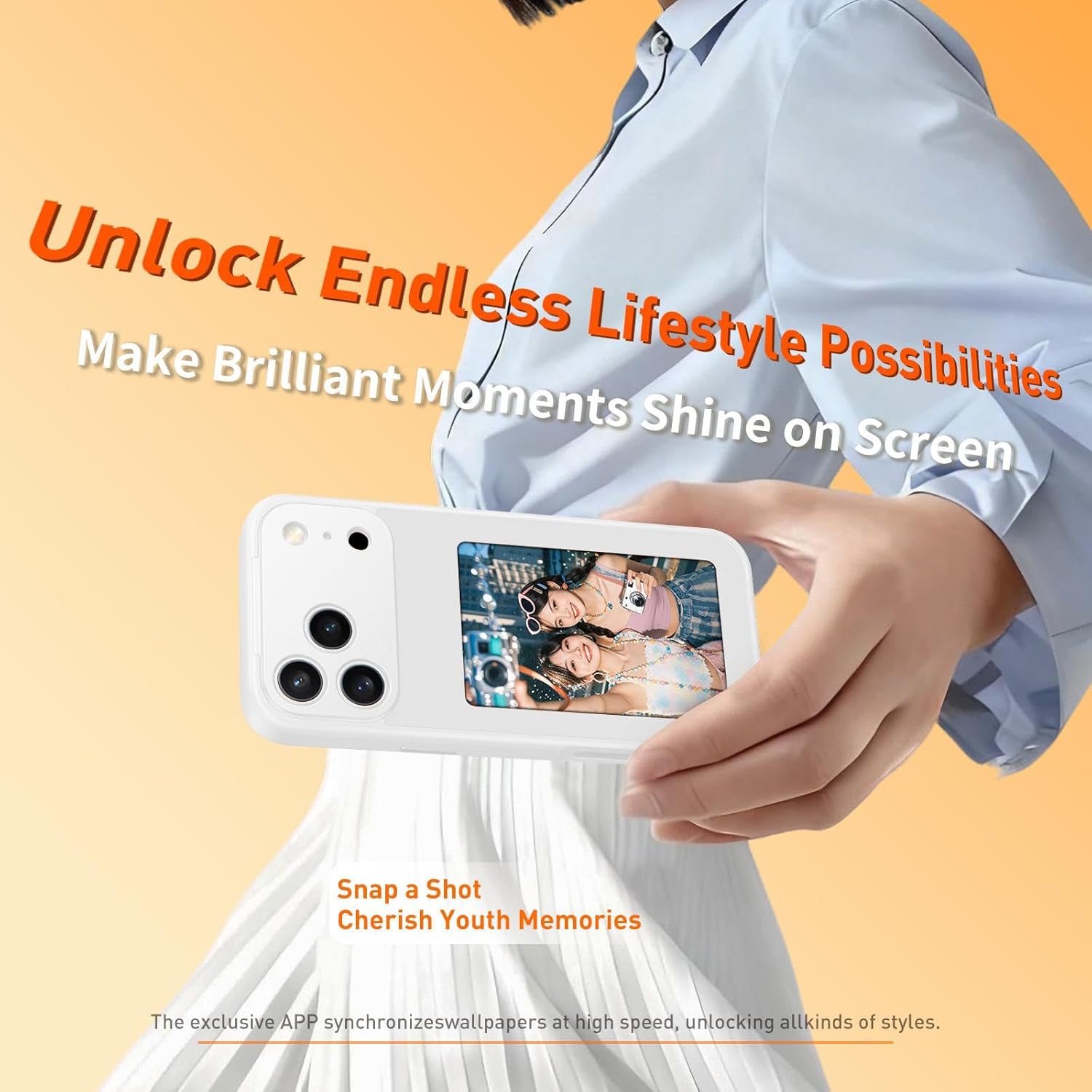 Smart Phone Case Rear Projection Ink Case Customizable Instantly Display Photo Personalize Ink Phone Case Back Cover