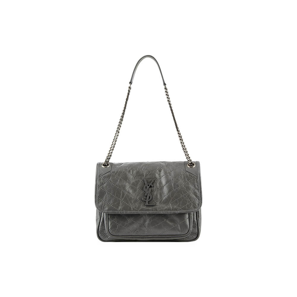 YSL SAINT LAURENT NIKI MEDIUM IN CRINKLED VINTAGE LEATHER