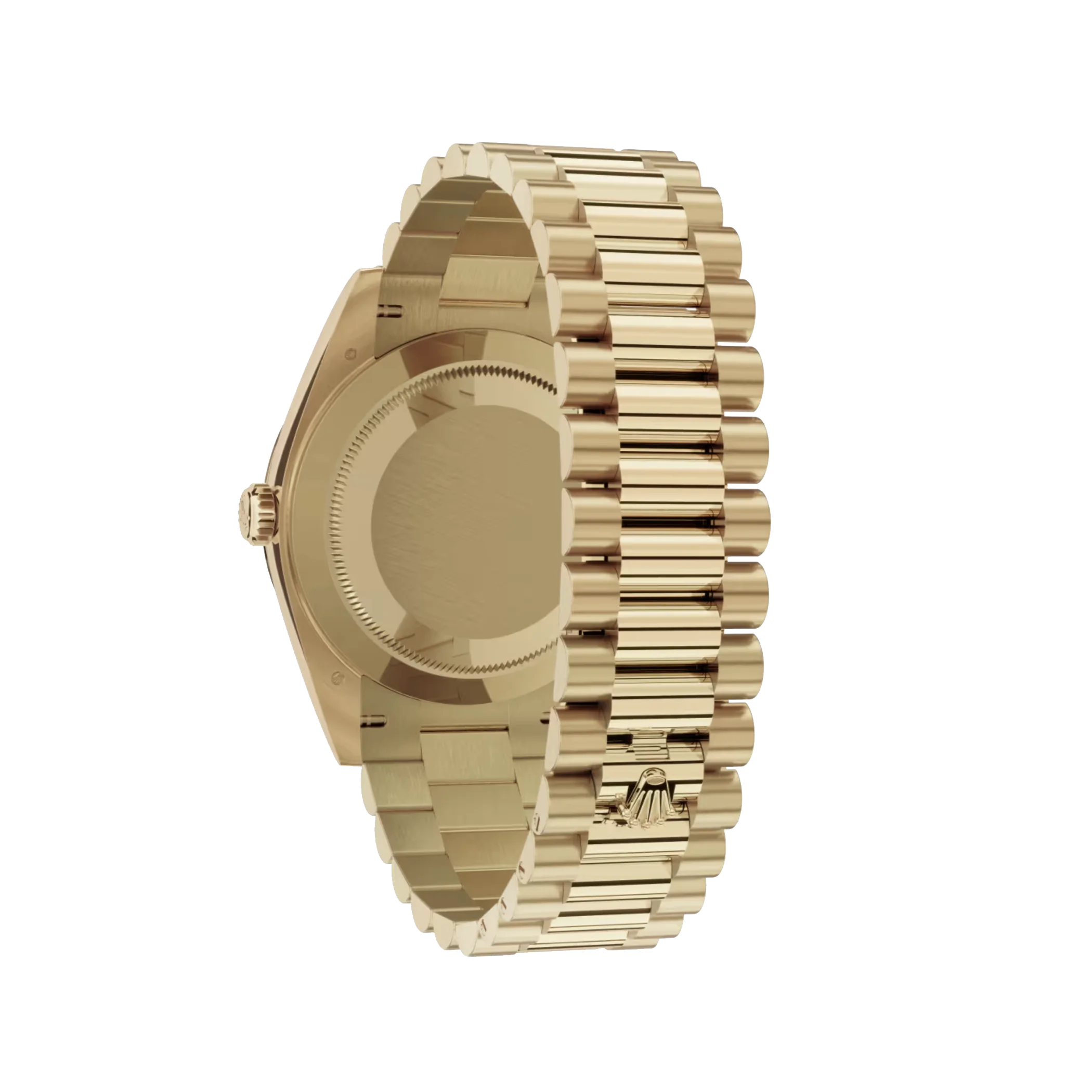 Day-Date: yellow gold with a white dial, fluted bezel and a President bracelet, m228238-0042