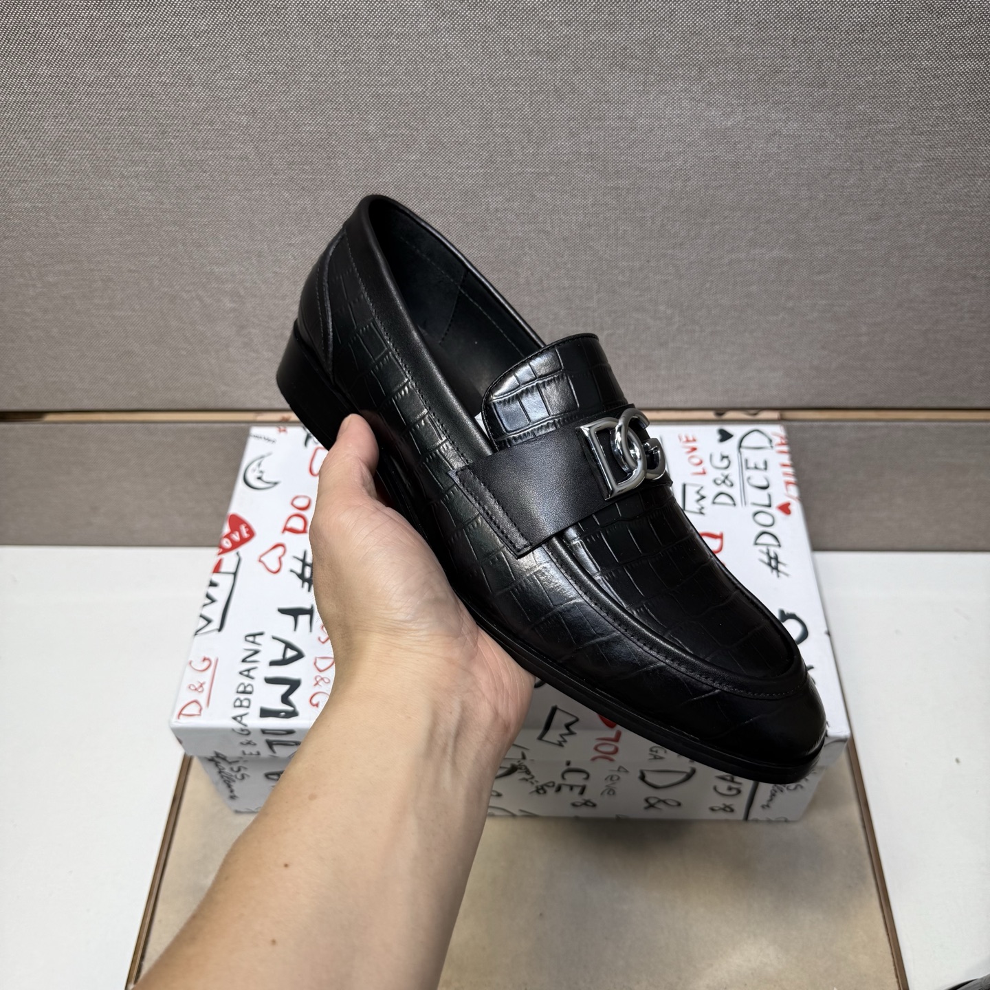D&G men's leather shoes-31