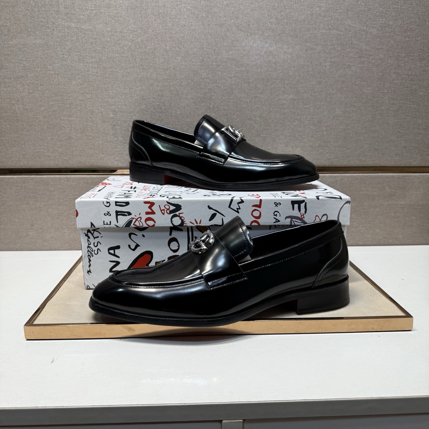 D&G men's leather shoes-113