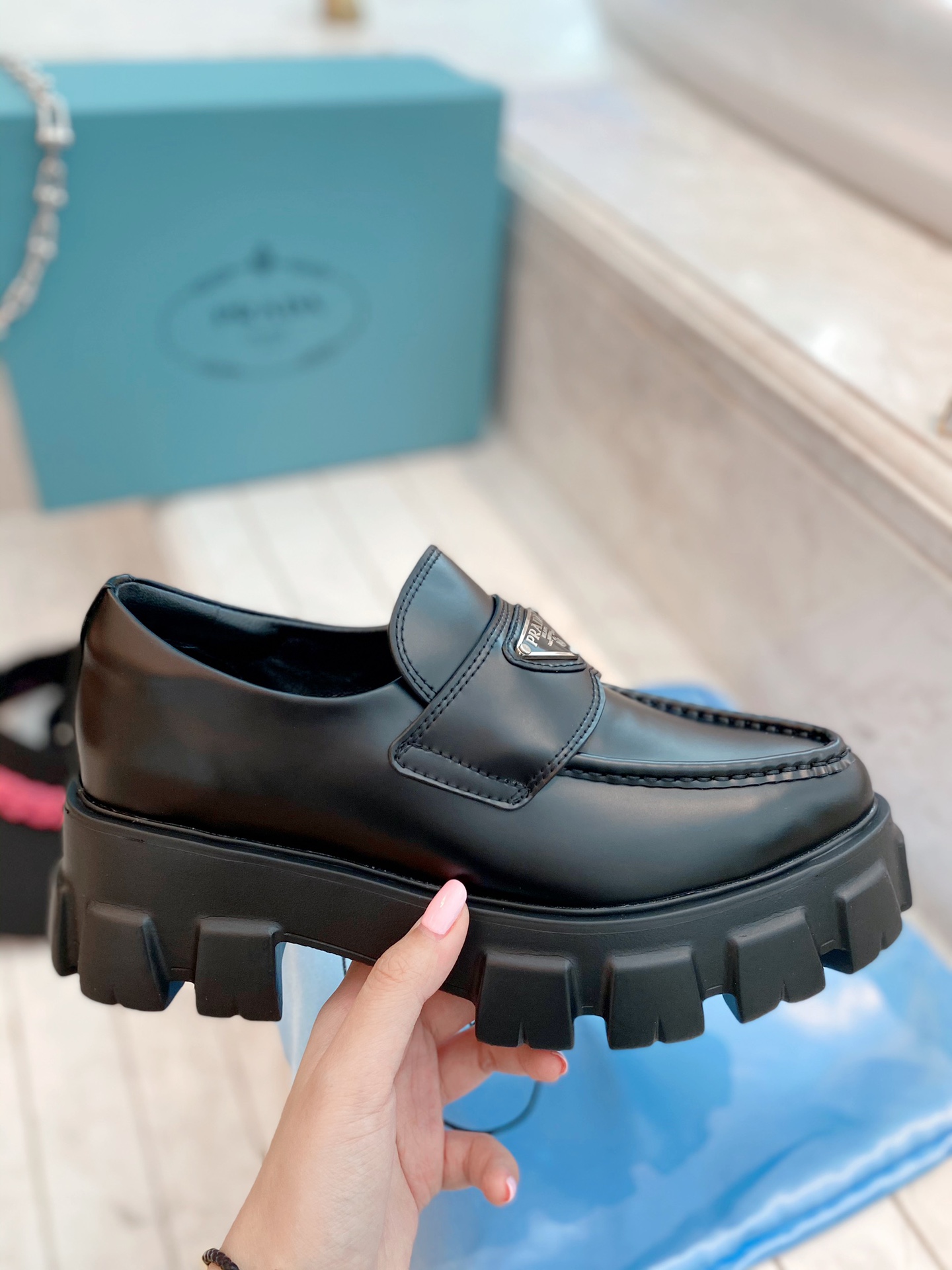 Prada women's leather shoes-35