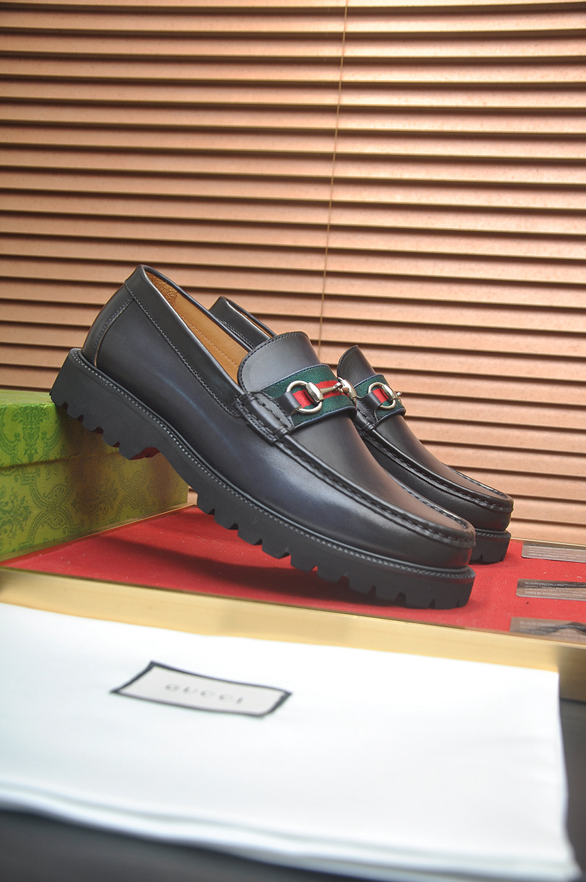 Gucci men's leather shoes-22