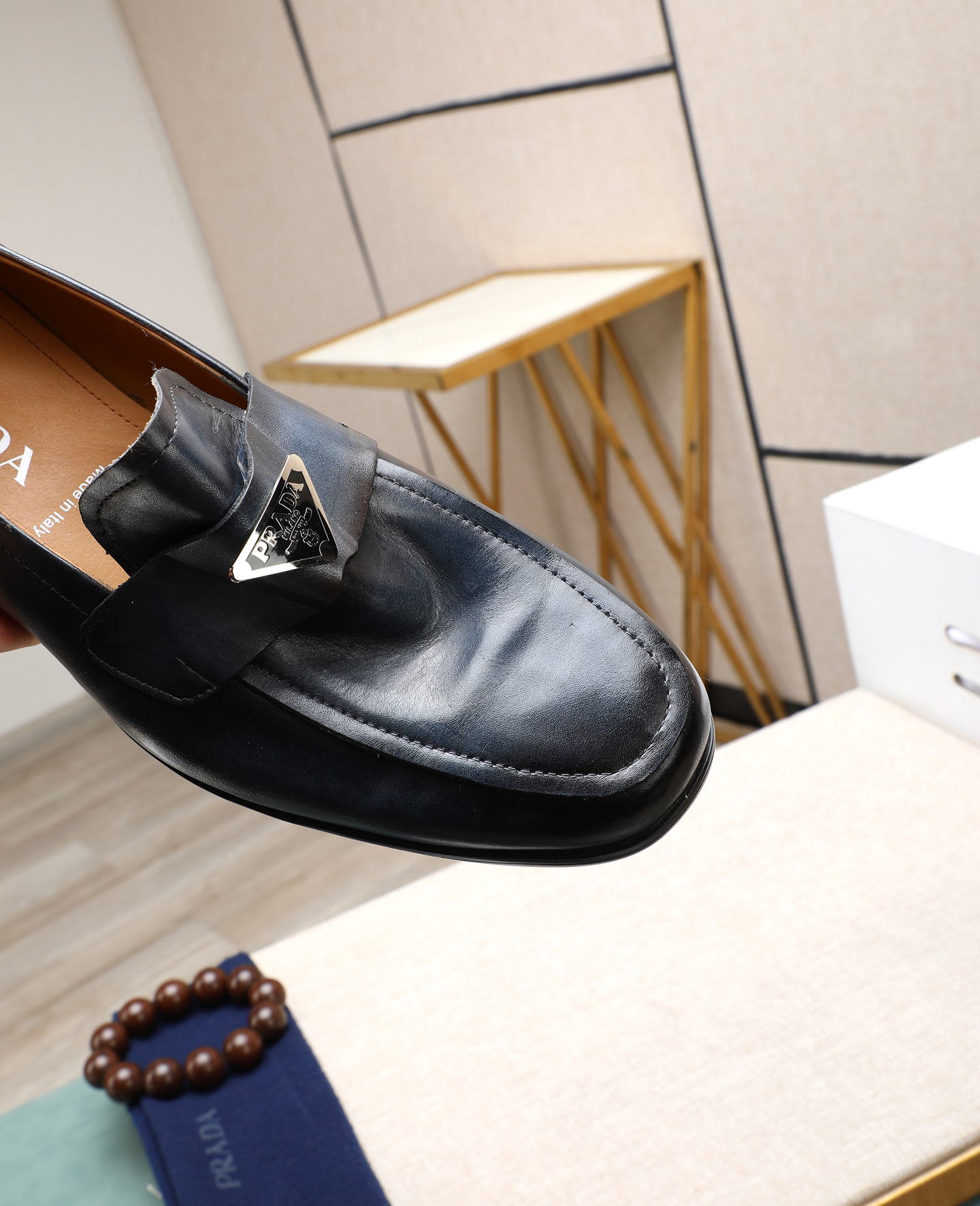 Prada men's leather shoes-58