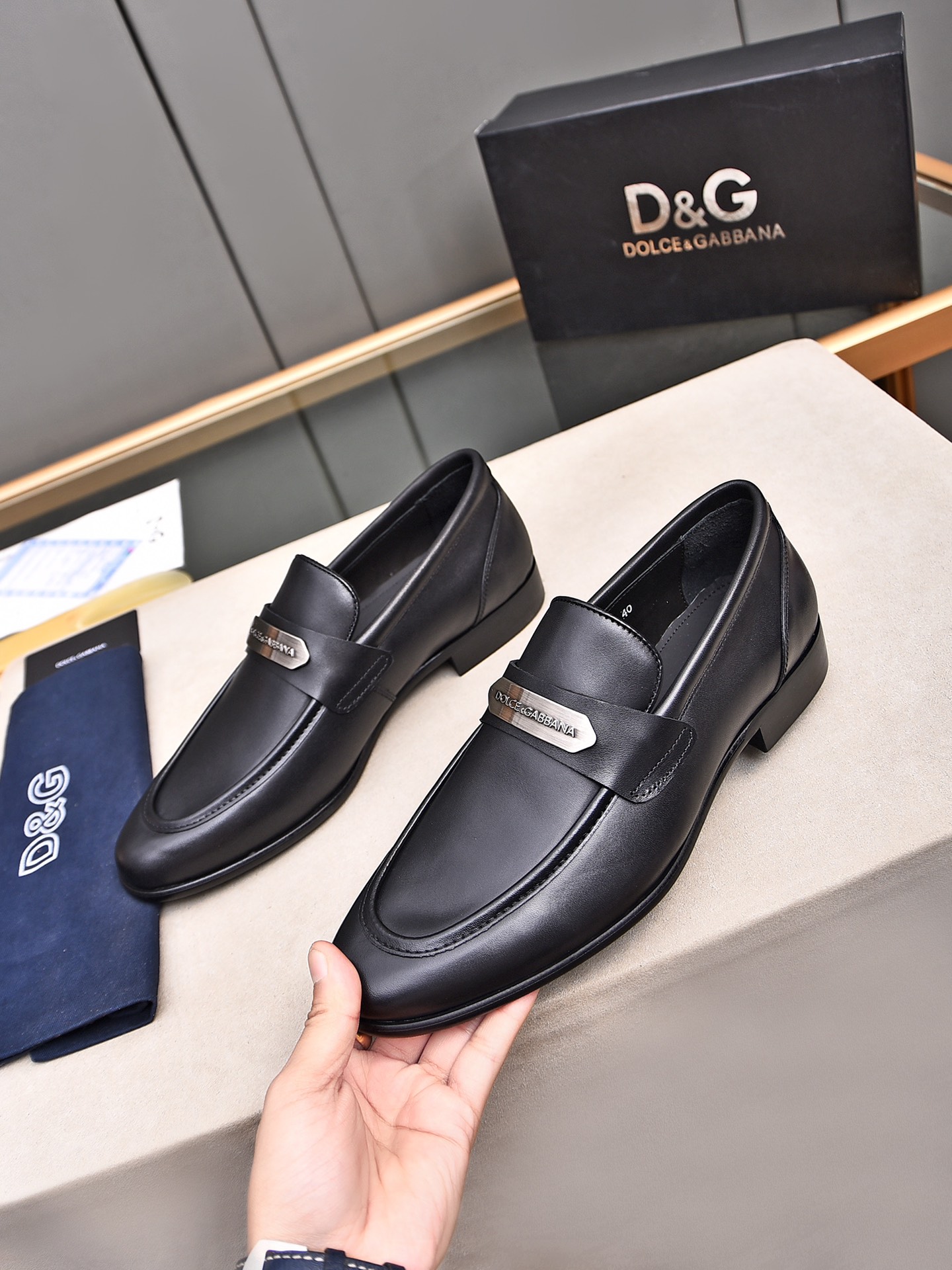 D&G men's leather shoes-43