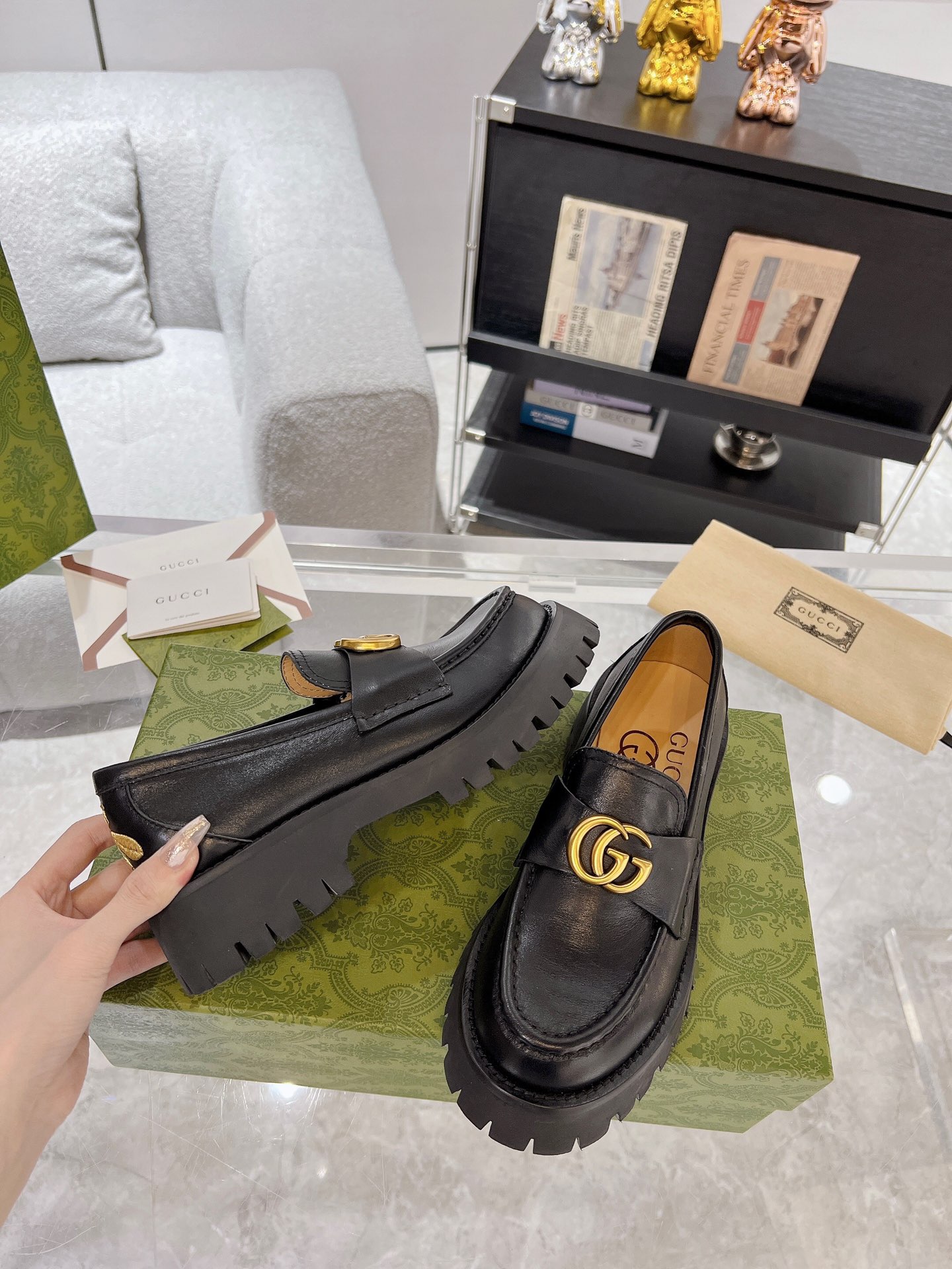 Gucci women's leather shoes-72
