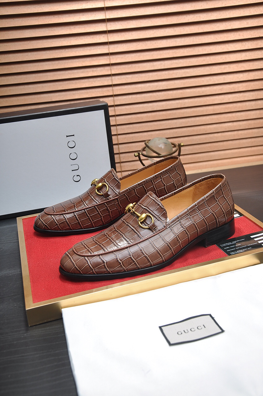 Gucci men's leather shoes-65