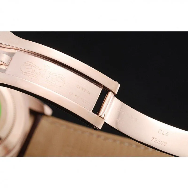 Cosmograph Daytona Brown Dial Rose Gold Case Brown Leather Bracelet 1454243