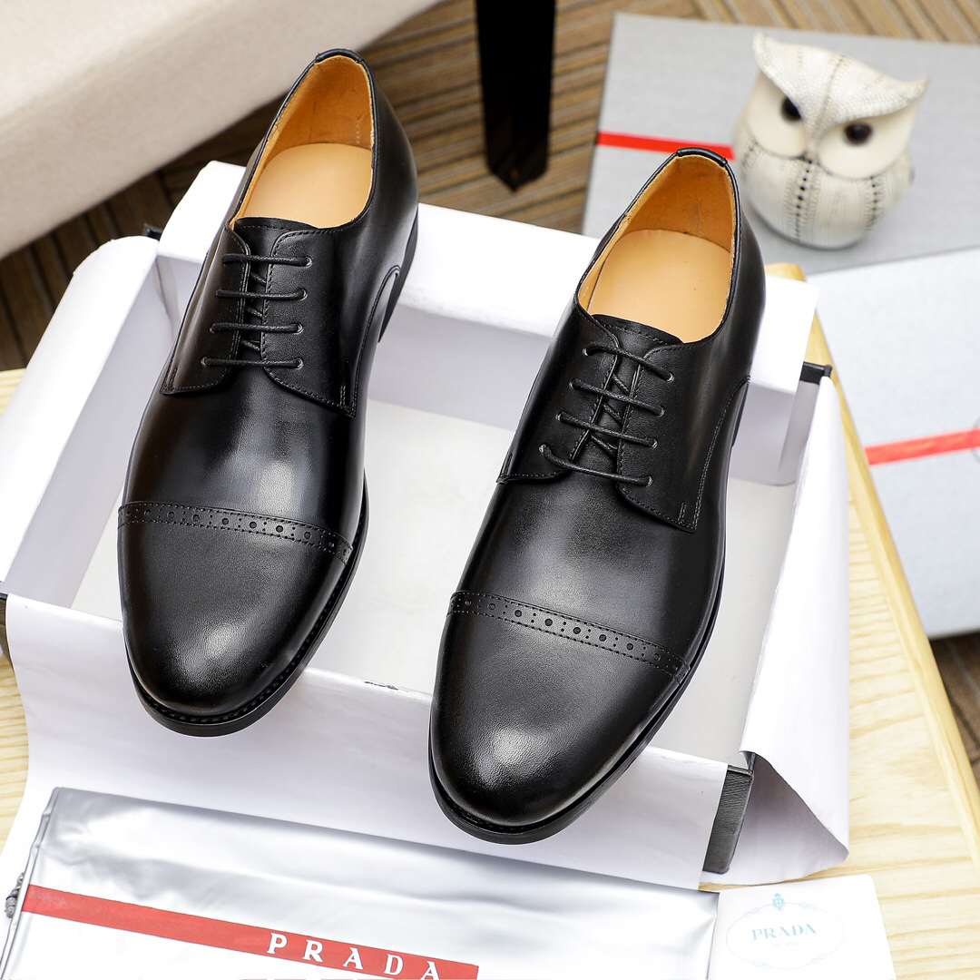 Prada men's leather shoes-77