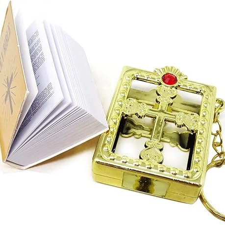 Bible-Shaped Cross Keychain