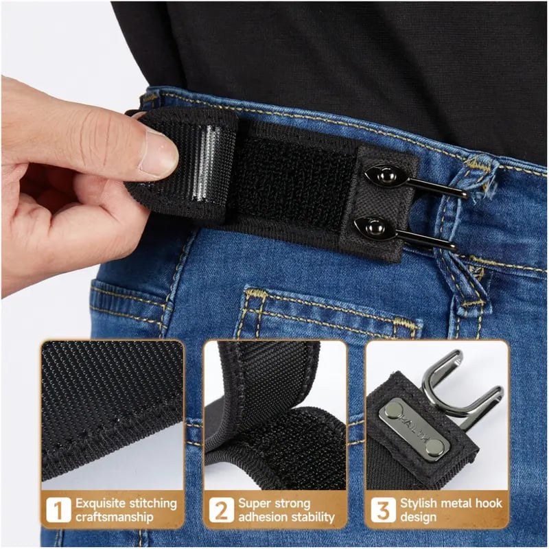 🔥Tactical Metal Hook Elastic Belt – Comfortable Unisex Design✨