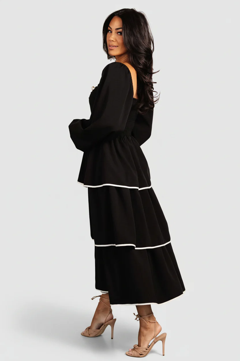 Barcelona Tiered Dress | Black
