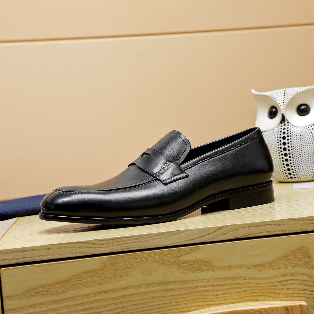 Prada men's leather shoes-82