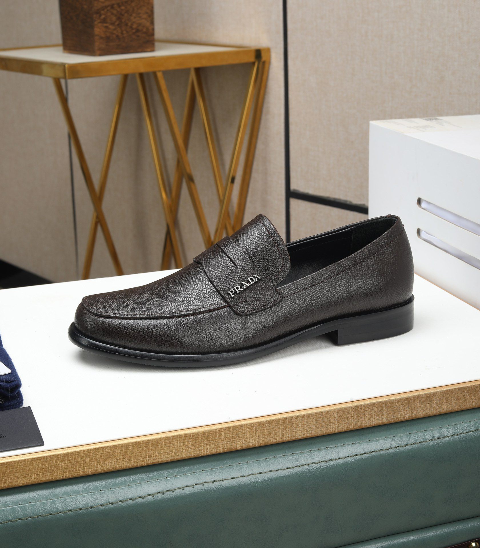 Prada men's leather shoes-64