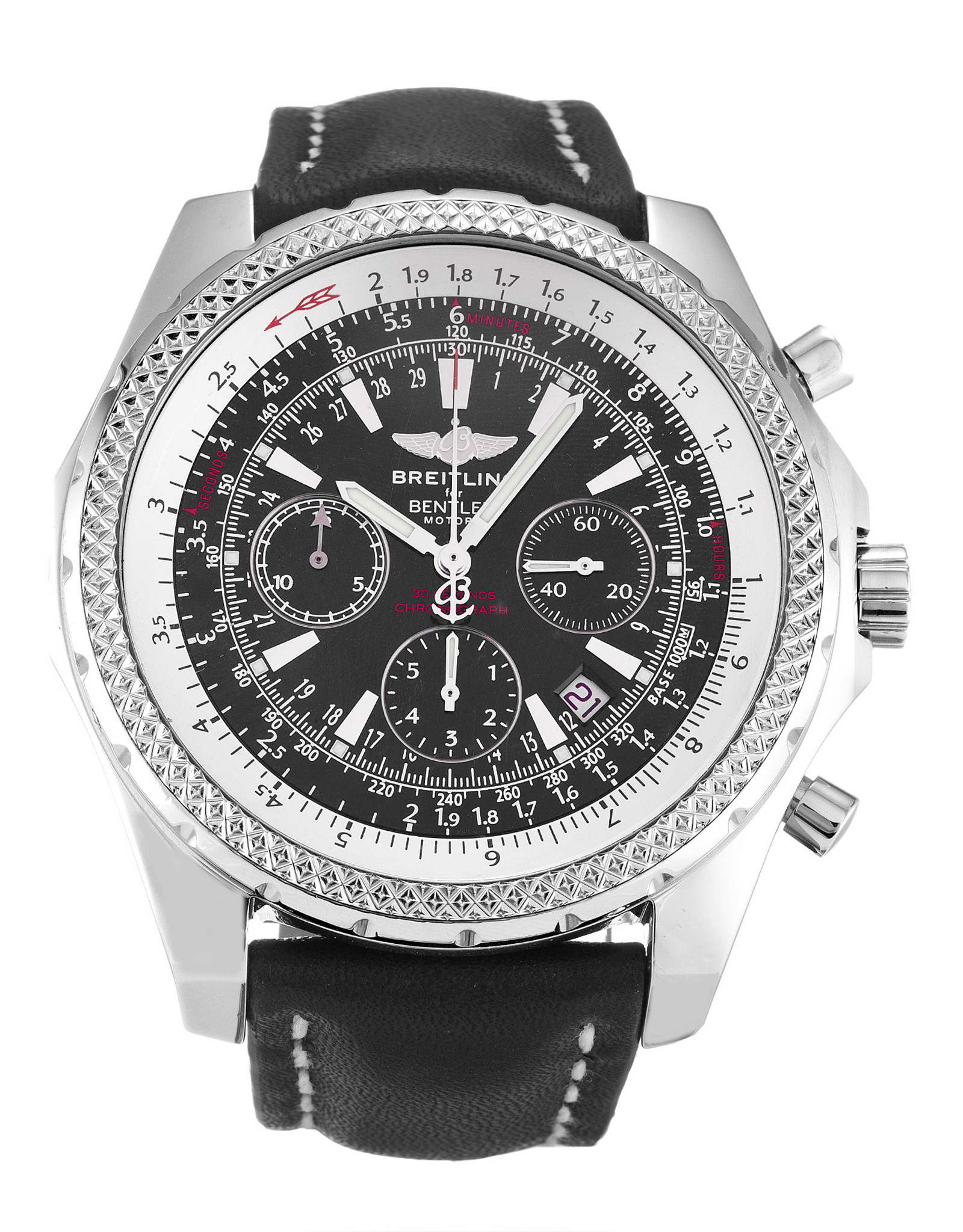 Bentley Motors Black Dial Leather Strap A25362