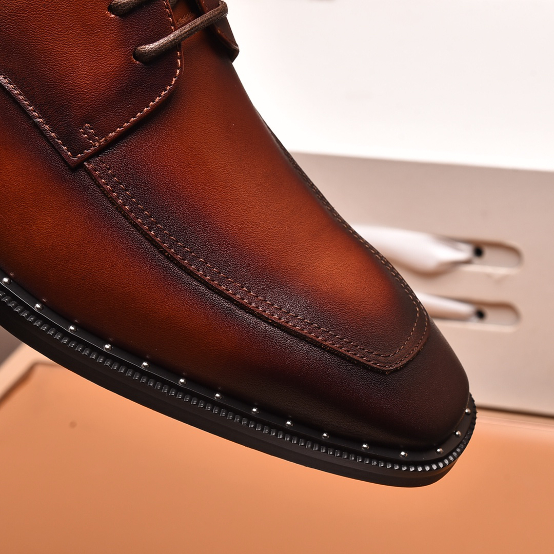 Prada men's leather shoes-15