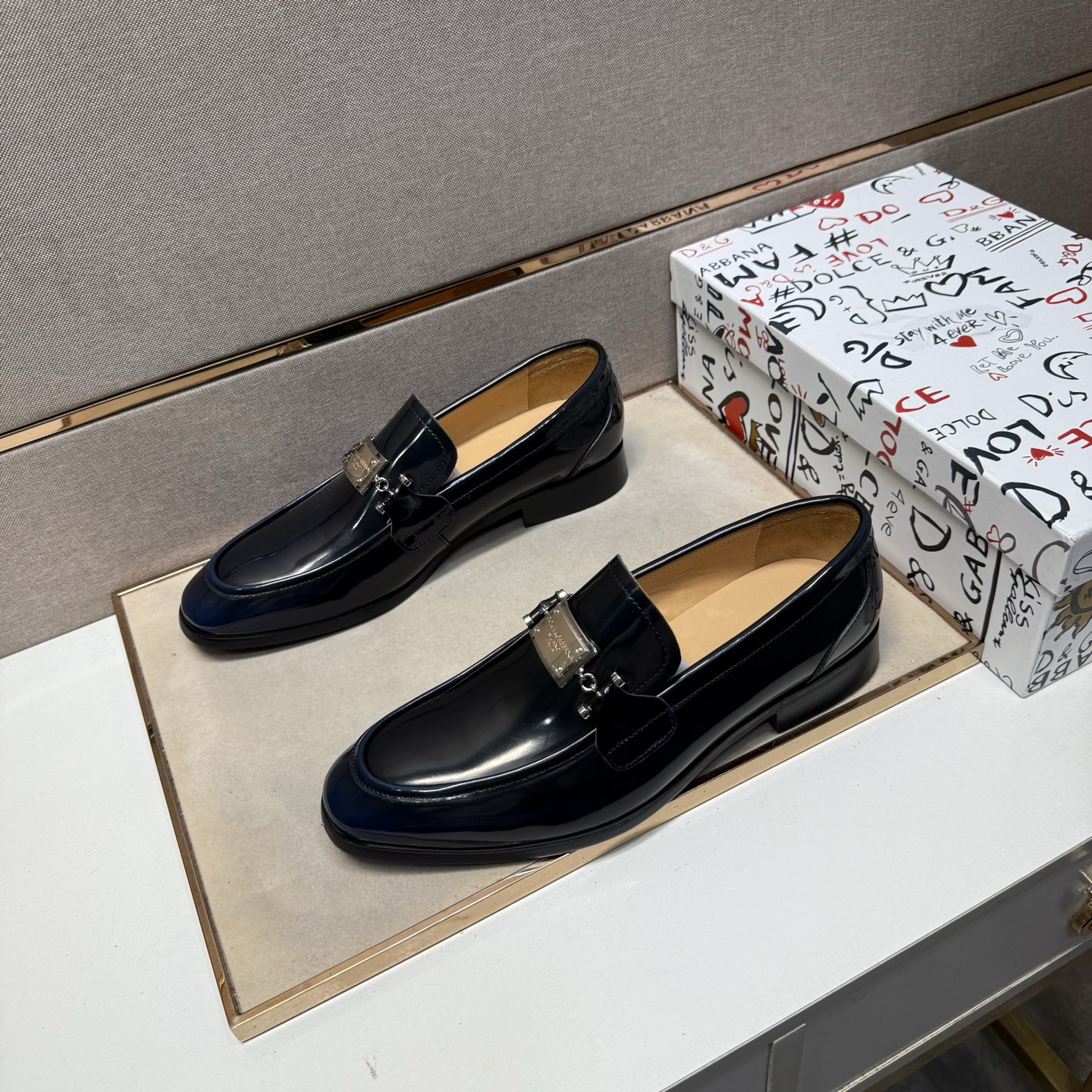 D&G men's leather shoes-91