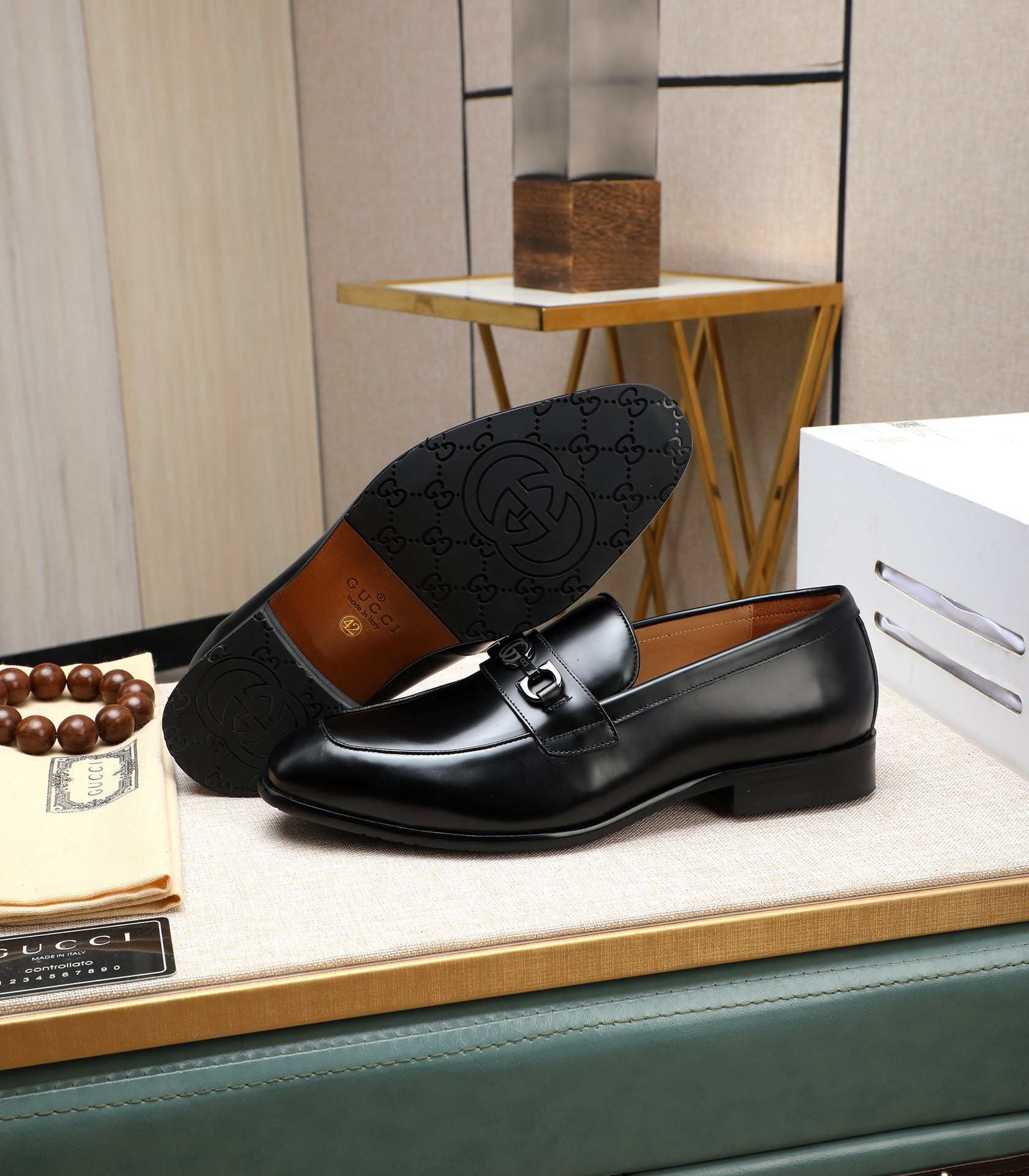 Gucci men's leather shoes-111