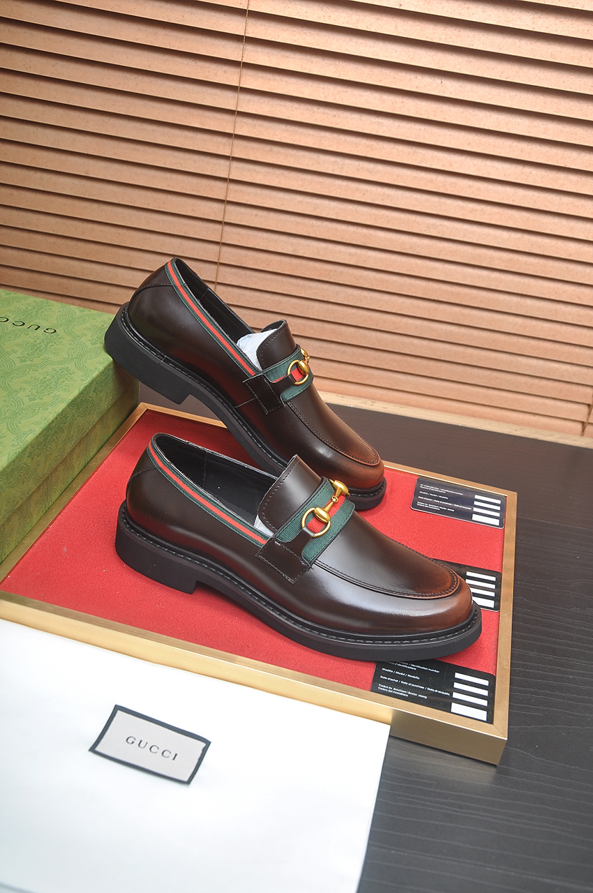 Gucci men's leather shoes-93