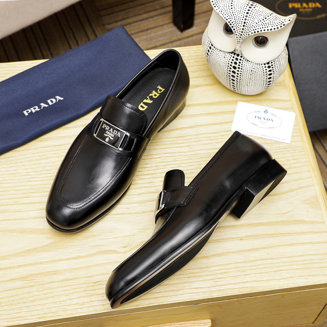 Prada men's leather shoes-74
