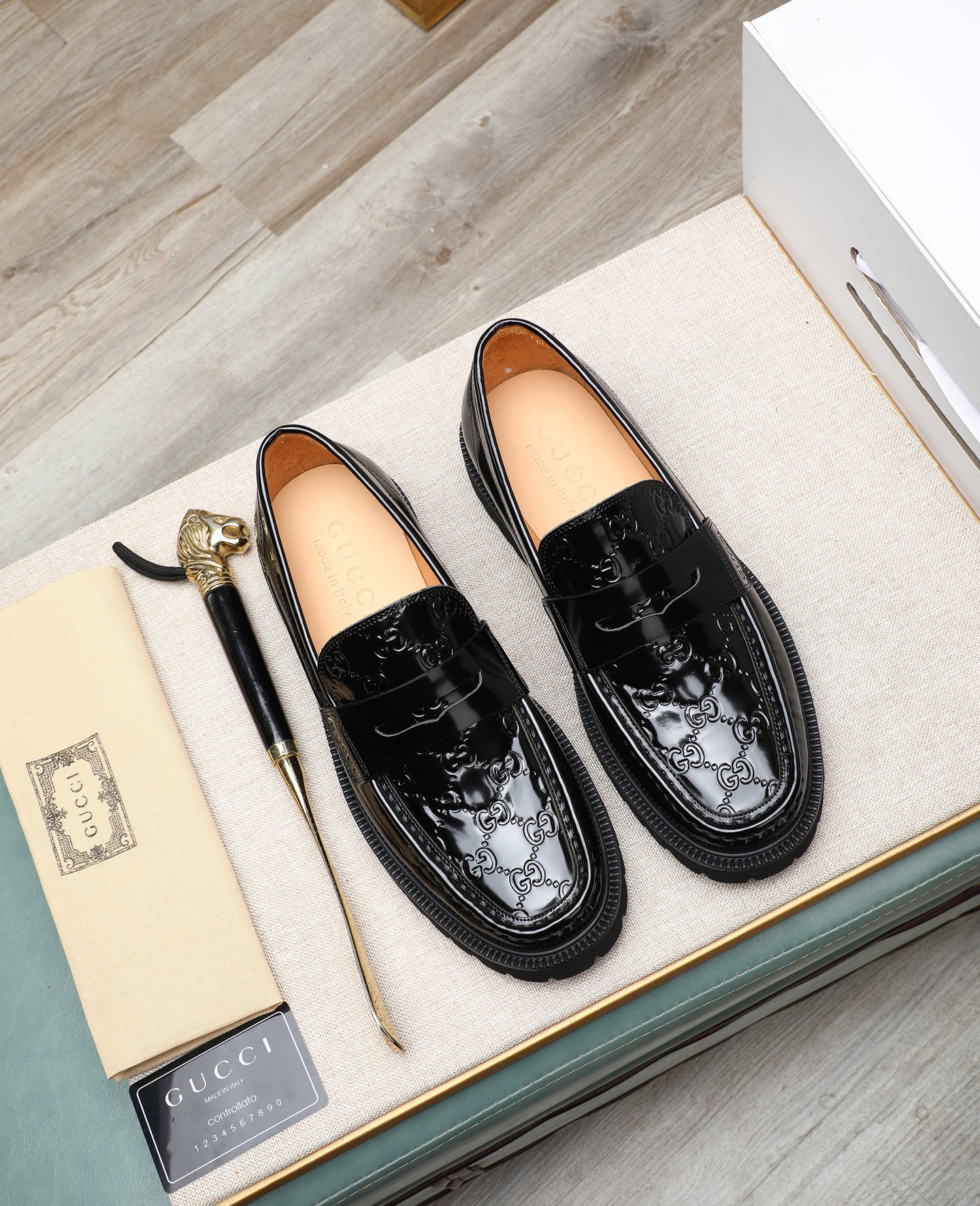 Gucci men's leather shoes-59