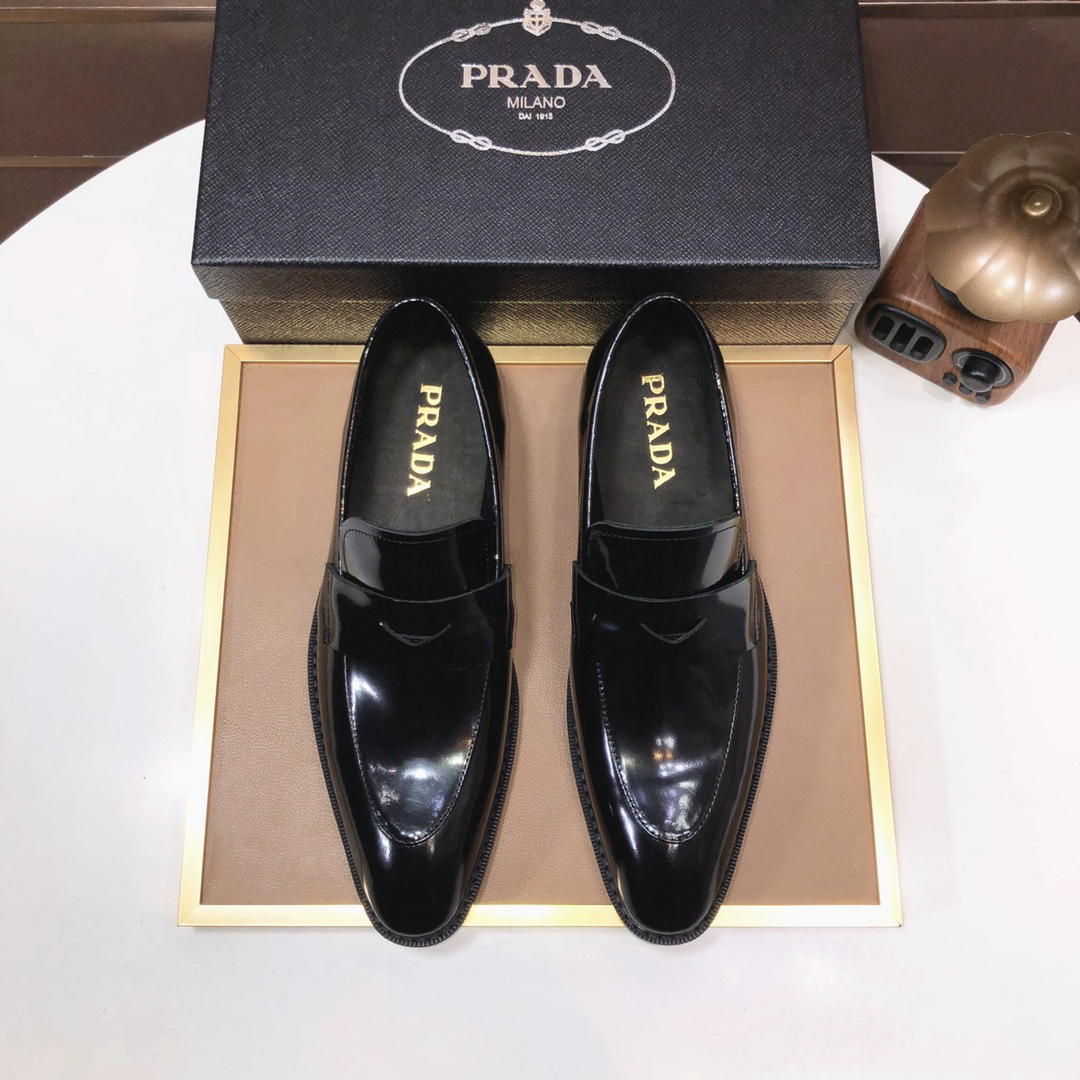 Prada men's leather shoes-45