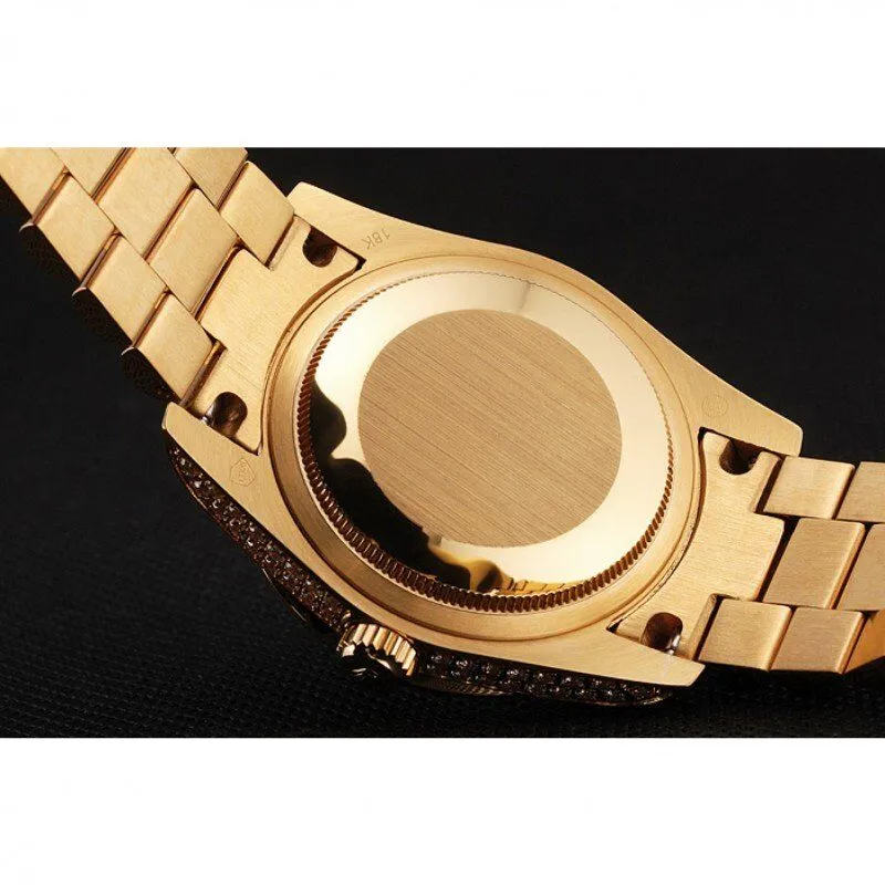 Swiss Day-Date Yellow Gold Full Diamond Pave