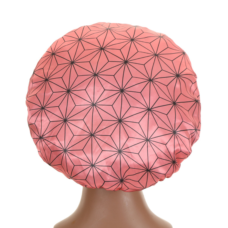 Red Black Cloud Large Bonnet - Silky Design Satin Bonnet