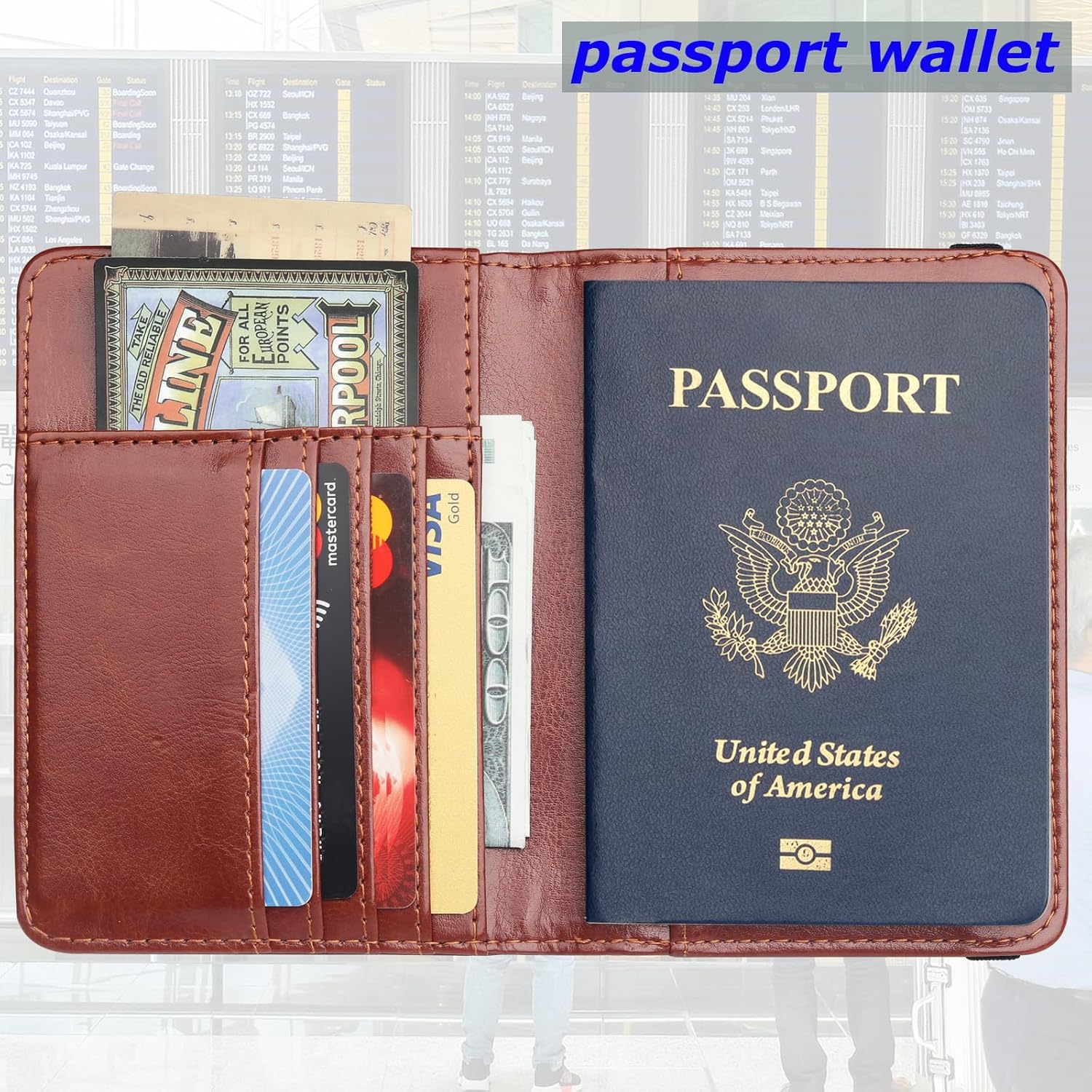 🏆35K+ SOLD!🦅Metal USA Badge Passport Holder Wallet Case - RFID Blocked, Travel Essentials Cruise Essentials