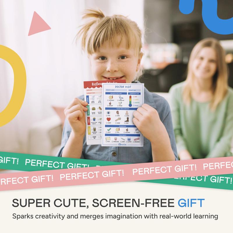 🔥Last Day 49% OFF - 🥳 Pretend Play Notepads | 2-Pack | 40 Pages Each ✨