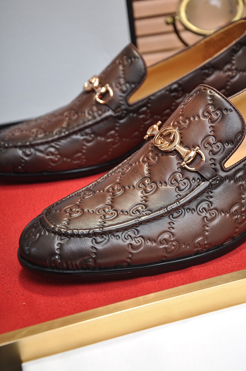 Gucci men's leather shoes-24
